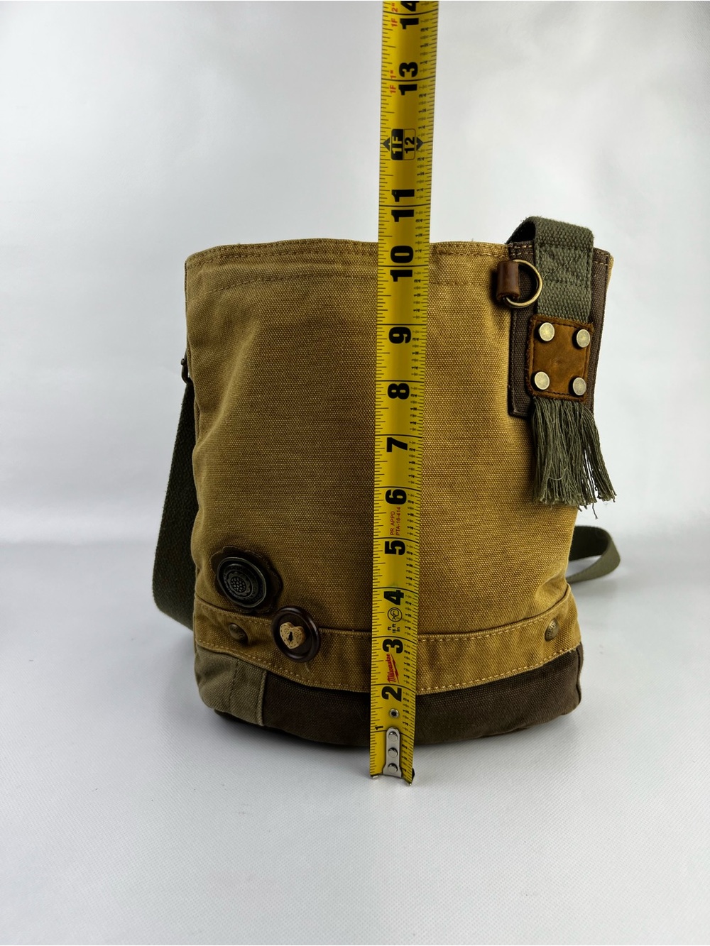 Chala Canvas Messenger Bag Tan Handbag Crossbody - Picture 13 of 13